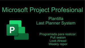 Plantilla Last Planner System Microsoft Project