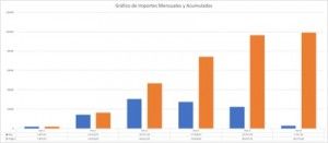 Gráficos de Importes "mes y origen"